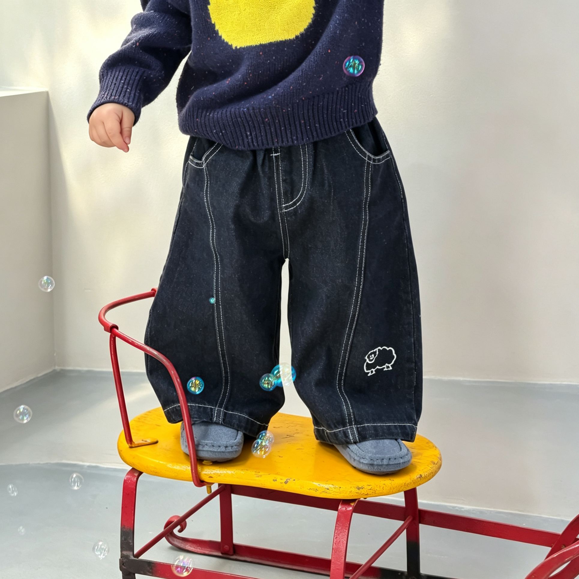 Baby Toddler Little Duck Sweater and Denim Pants Set