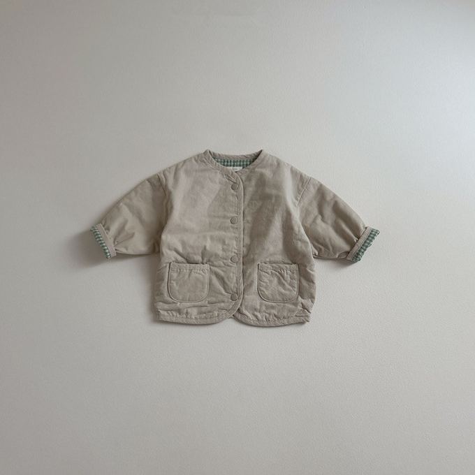 Baby Toddler Checkered Pattern Reversible Outerwear