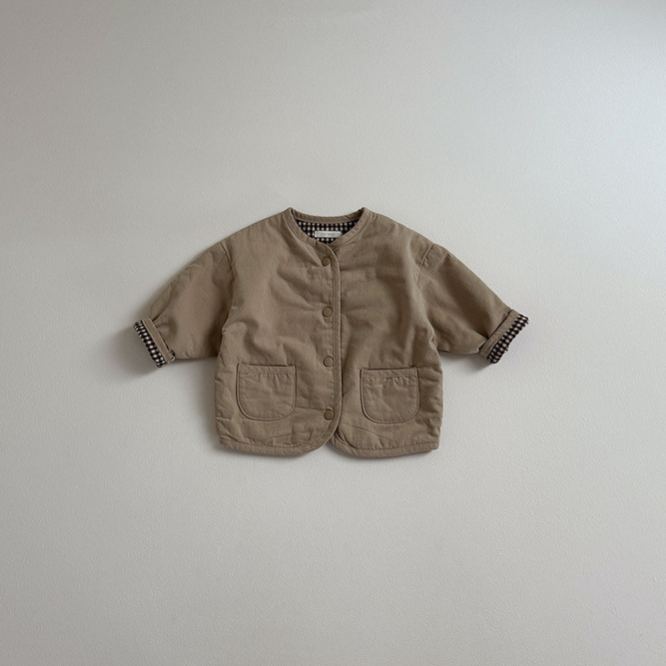 Baby Toddler Checkered Pattern Reversible Outerwear