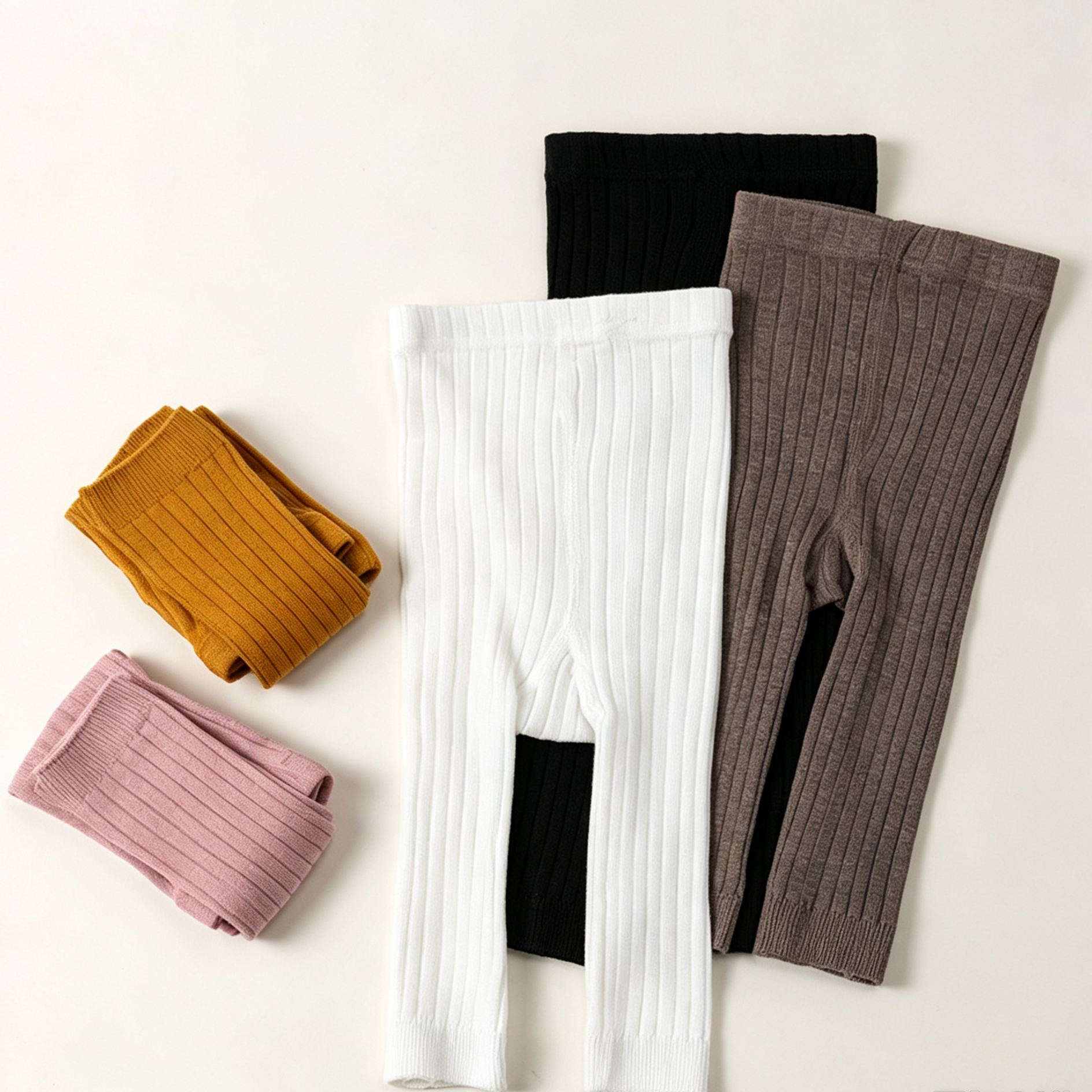Baby & Kid Solid Color Ribbing Base layer Pants