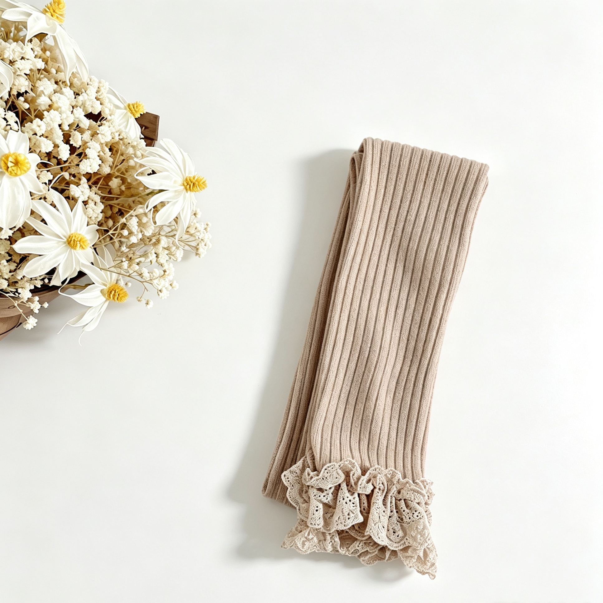 Baby & Kid Lace Trim Ribbing Base Layer Pants