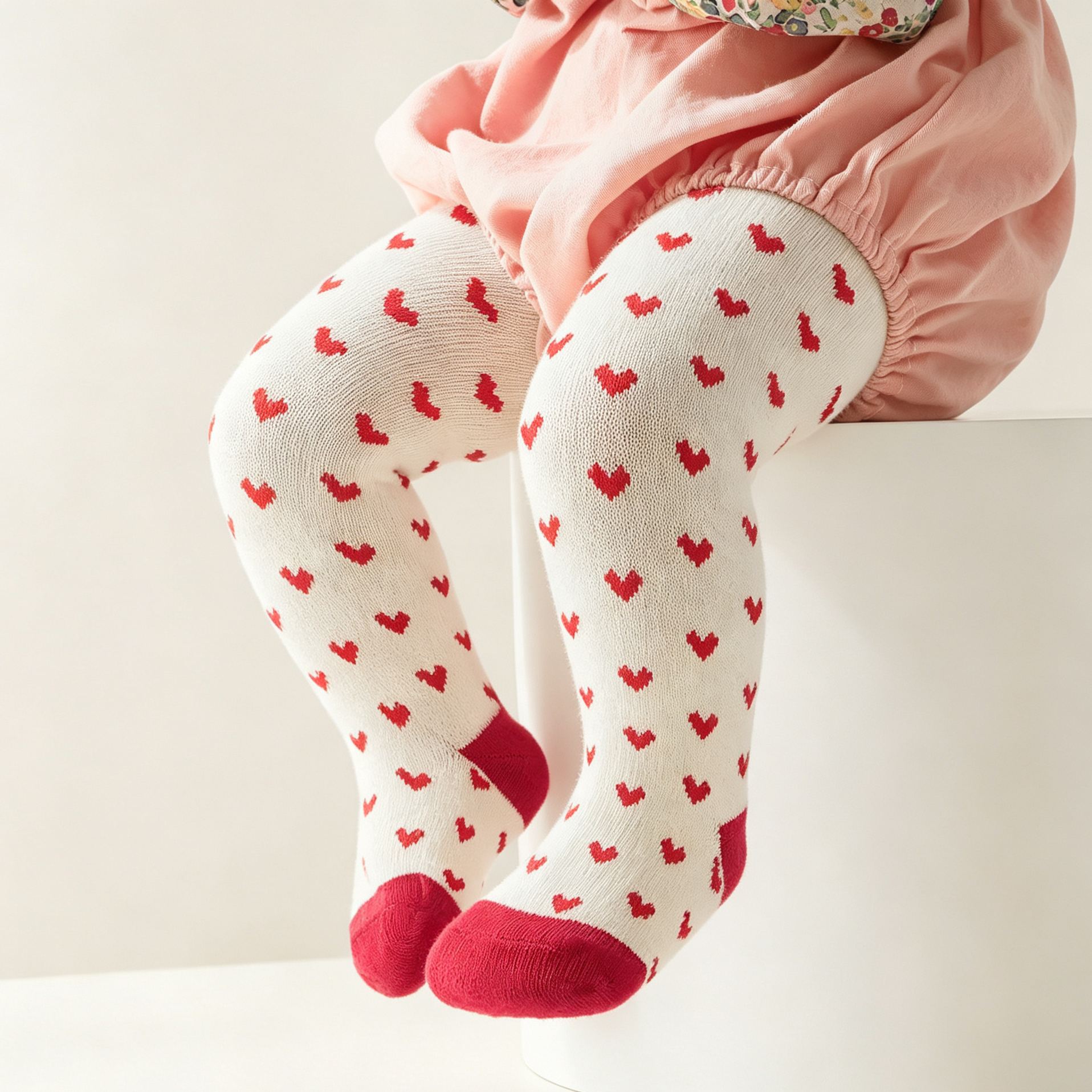 Baby Heart Pattern Tights