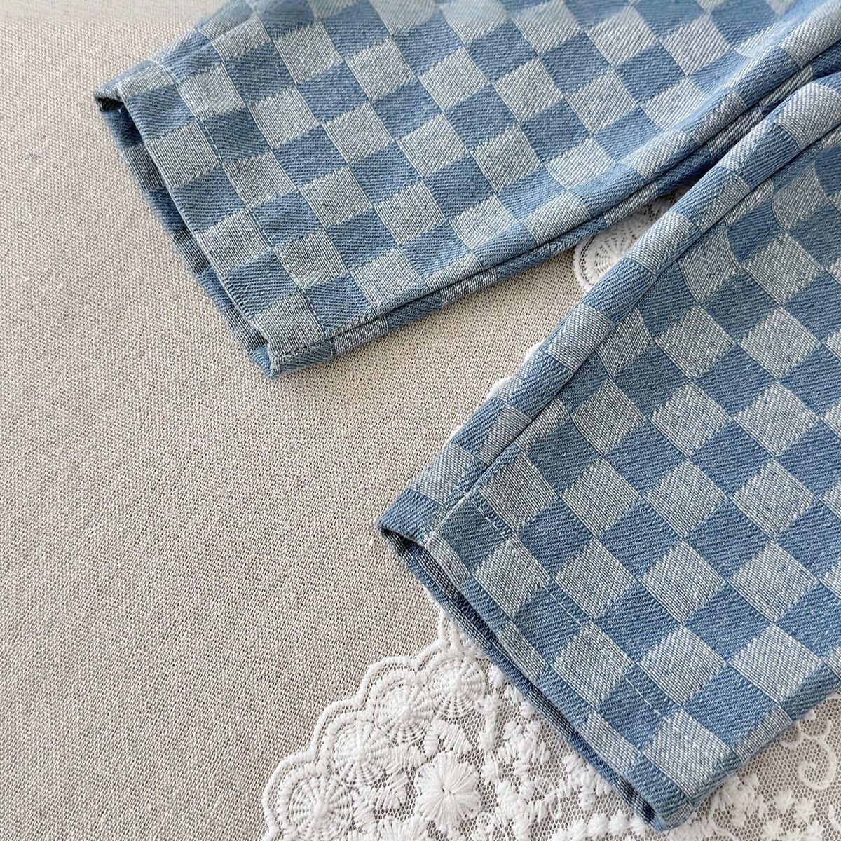 Baby Checkered Pattern Loose Pants