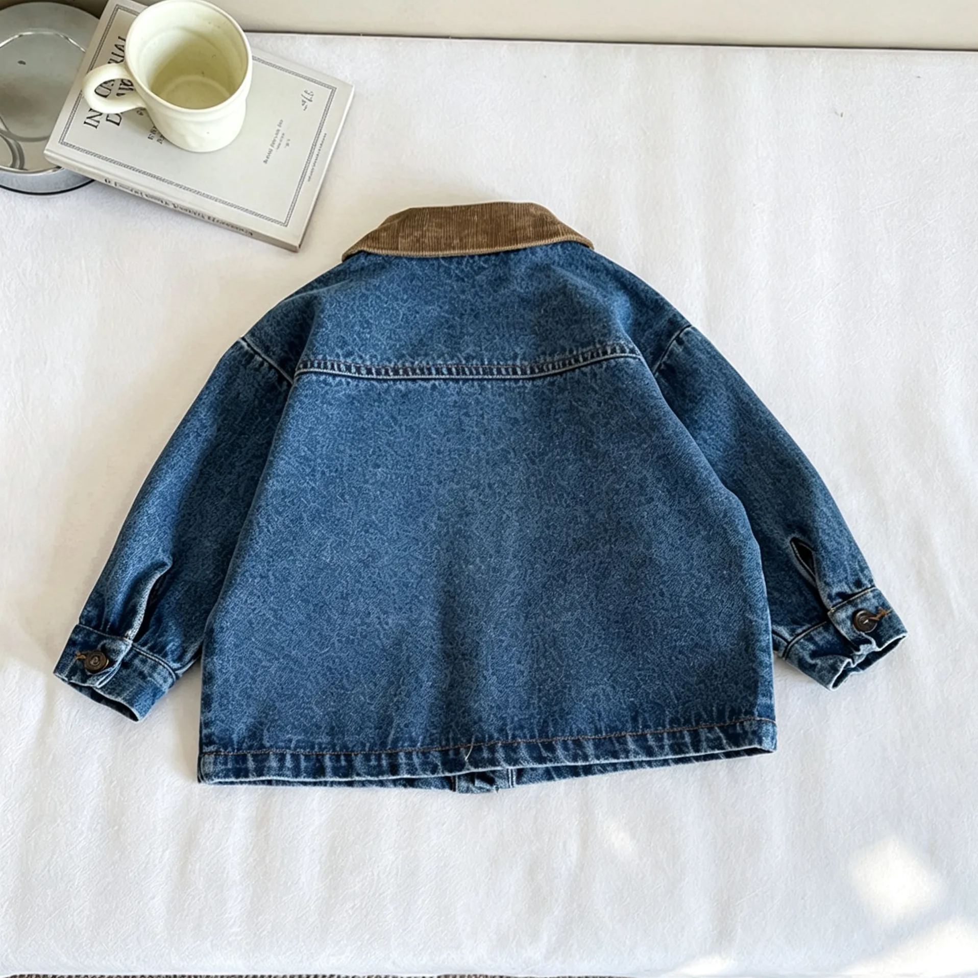 Kids Color Blocking Denim Outerwear