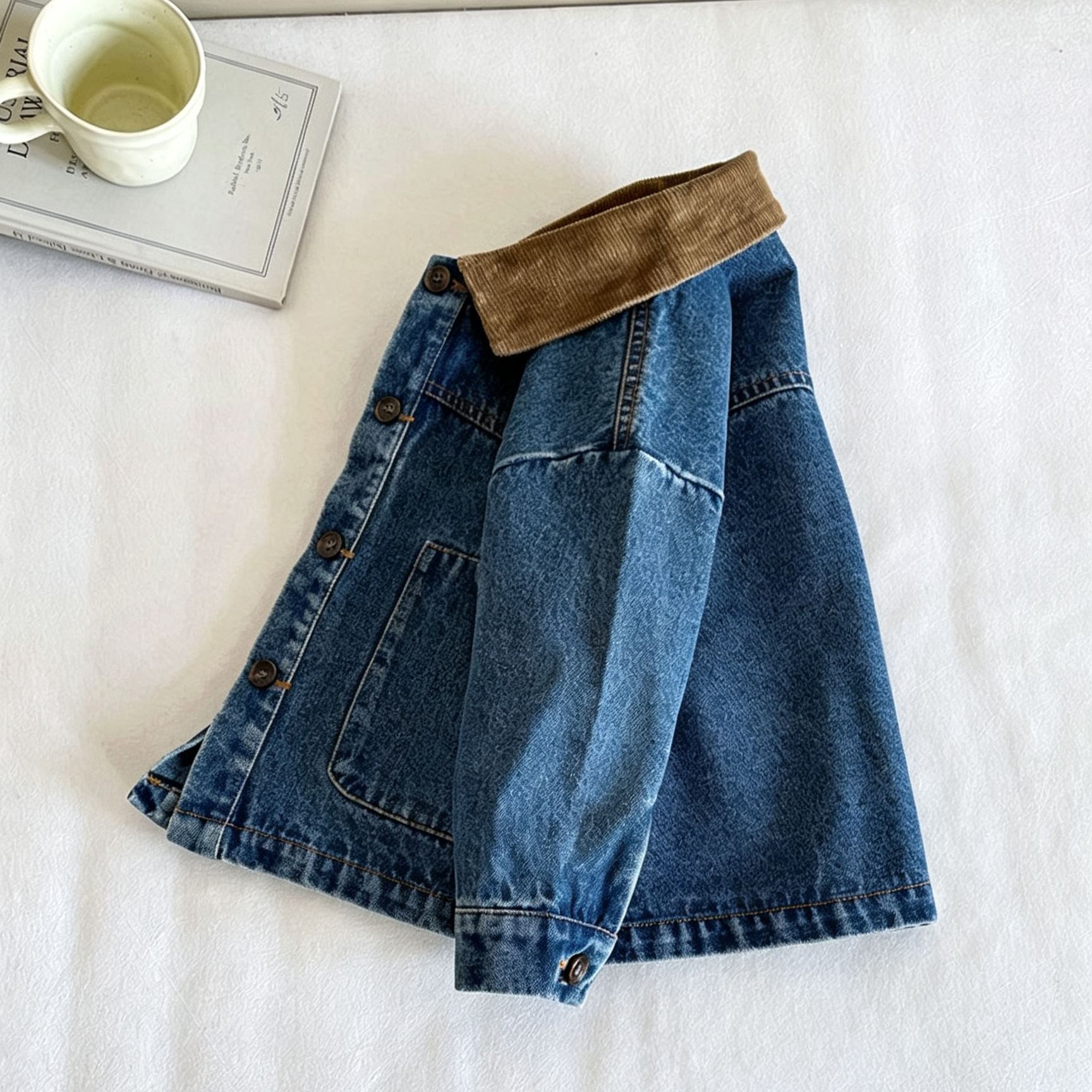 Kids Color Blocking Denim Outerwear