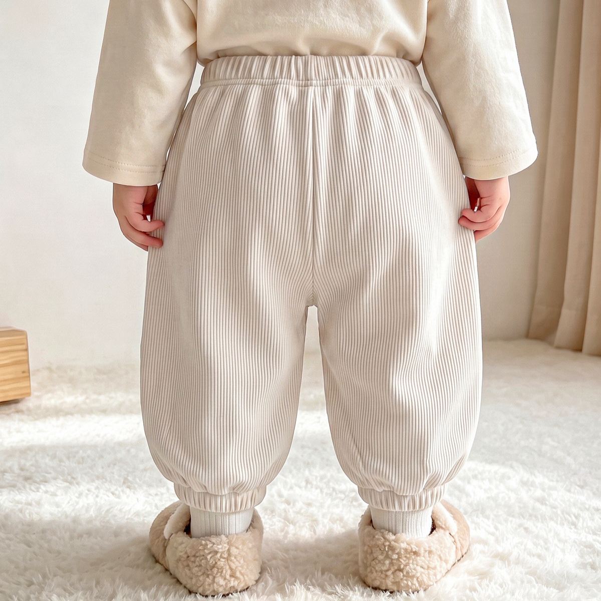 Baby Bear Pattern Waffle Pants