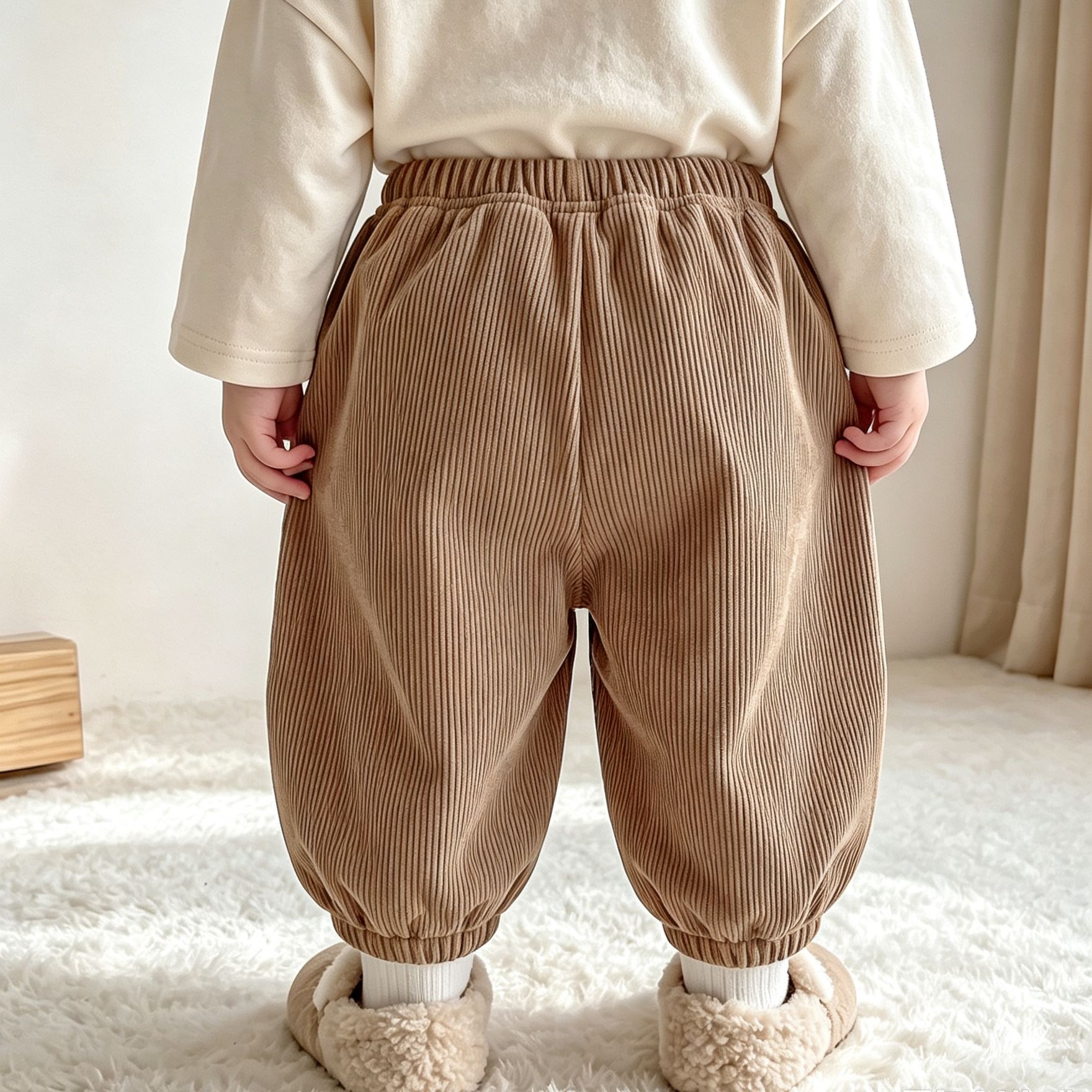 Baby Bear Pattern Waffle Pants