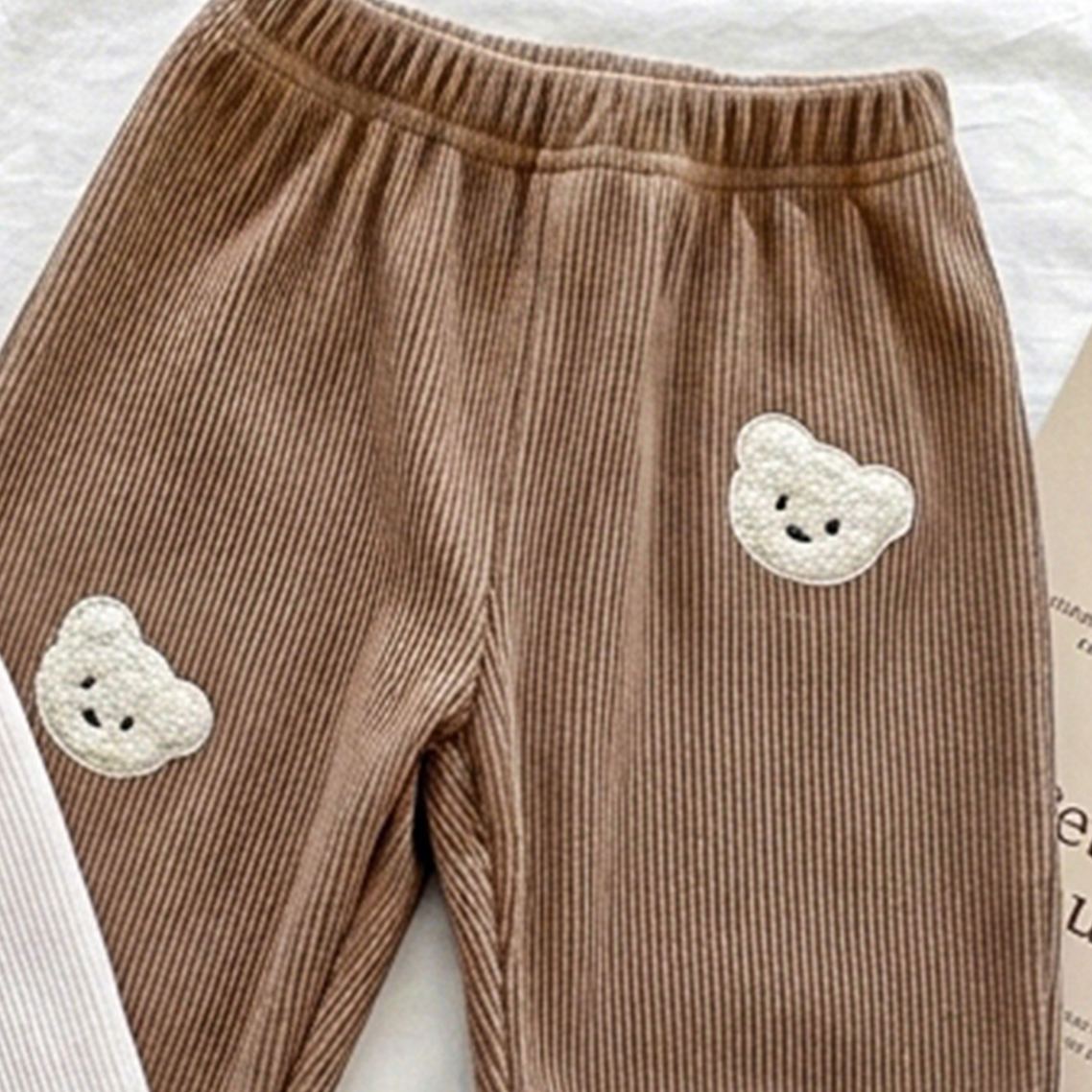 Baby Bear Pattern Waffle Pants