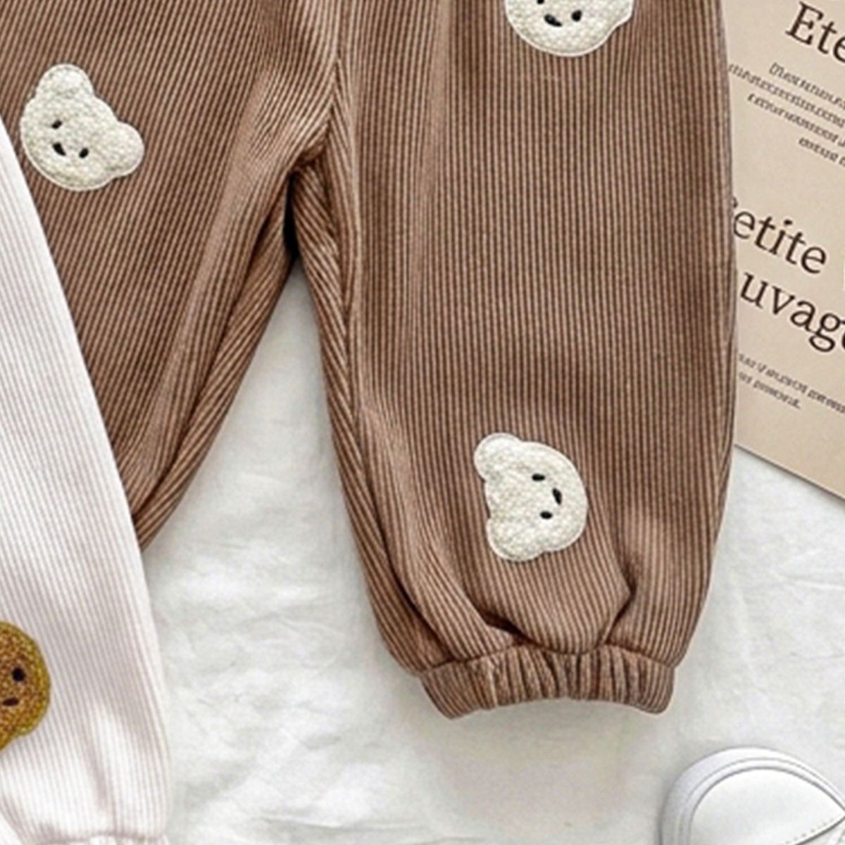 Baby Bear Pattern Waffle Pants