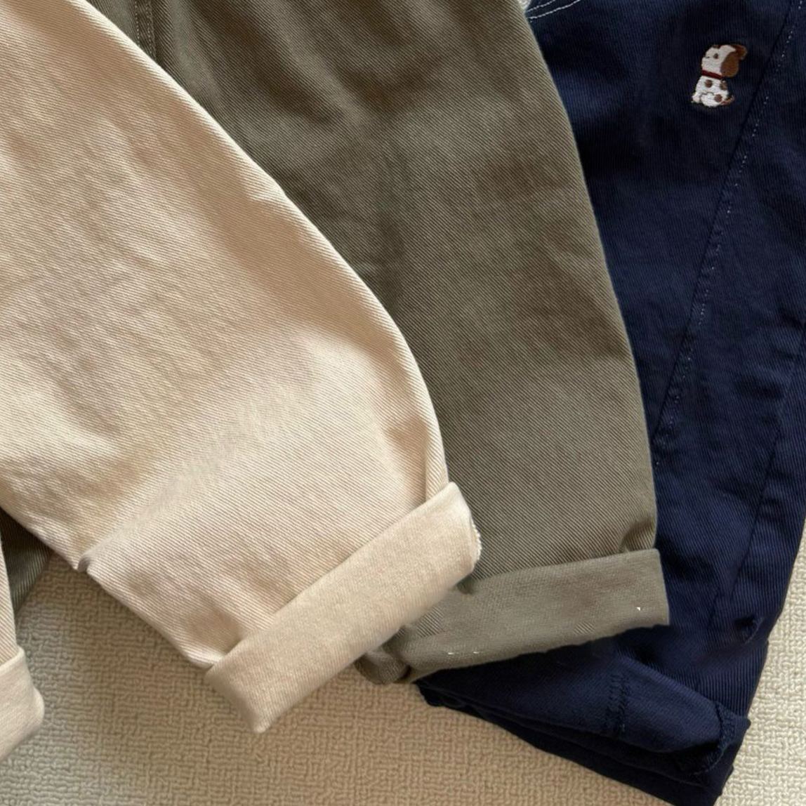 Kids Embroidered Puppy Pants