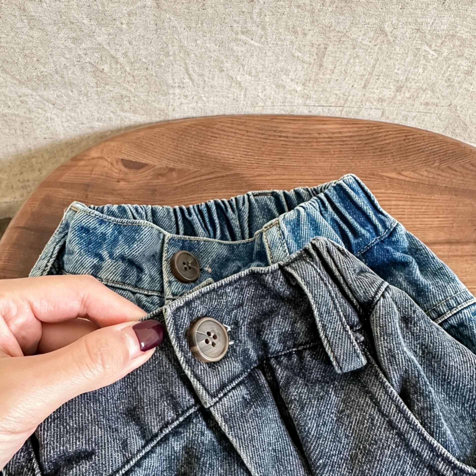 Kids Floral Patch Denim Pants