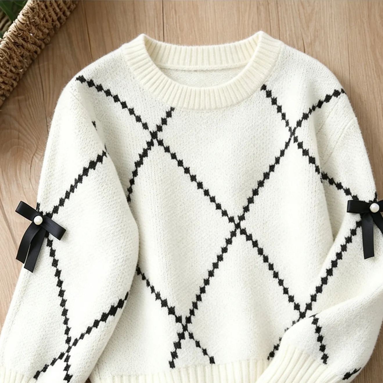 Kids Bow Sweater Cardigan and Bell Pants/Skirt Set