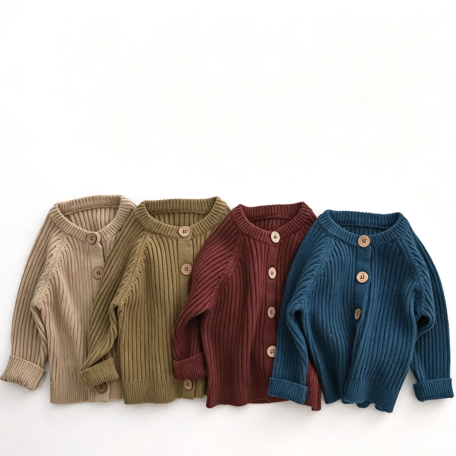 Kids Solid Color Knitting Sweater