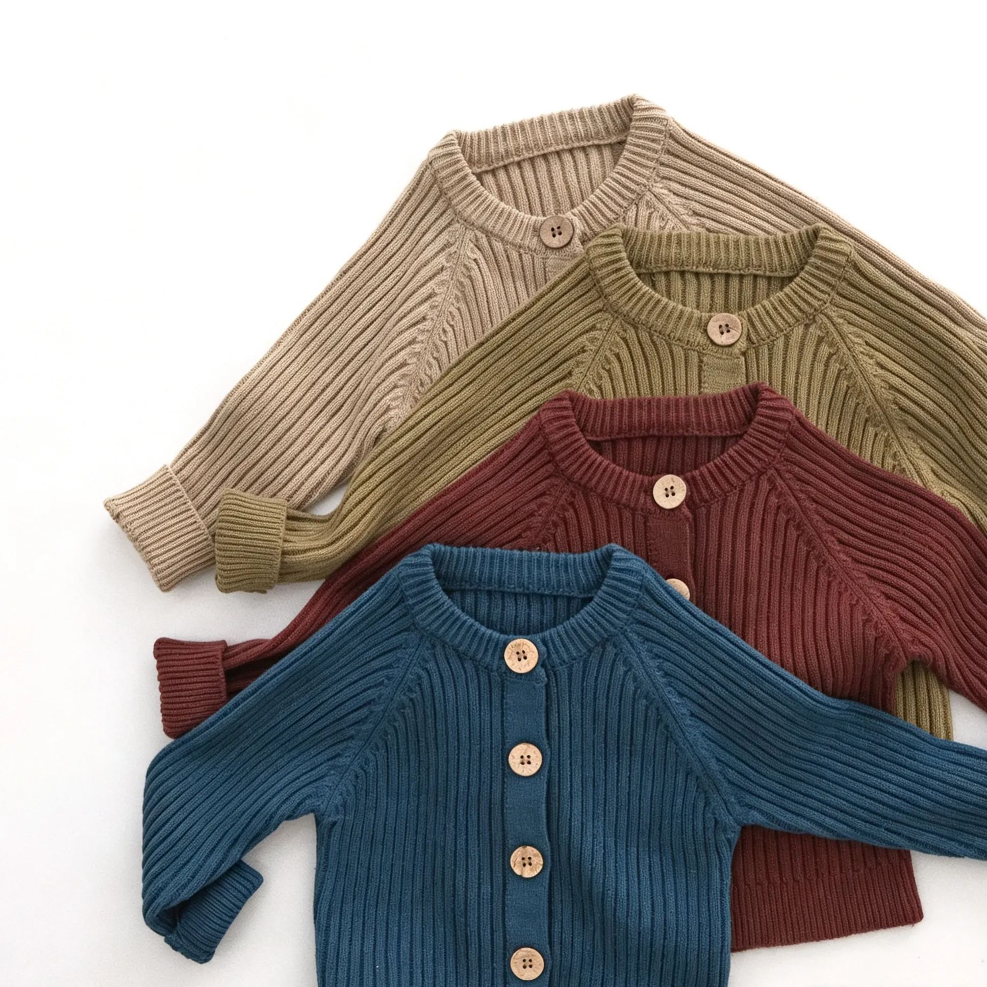 Kids Solid Color Knitting Sweater