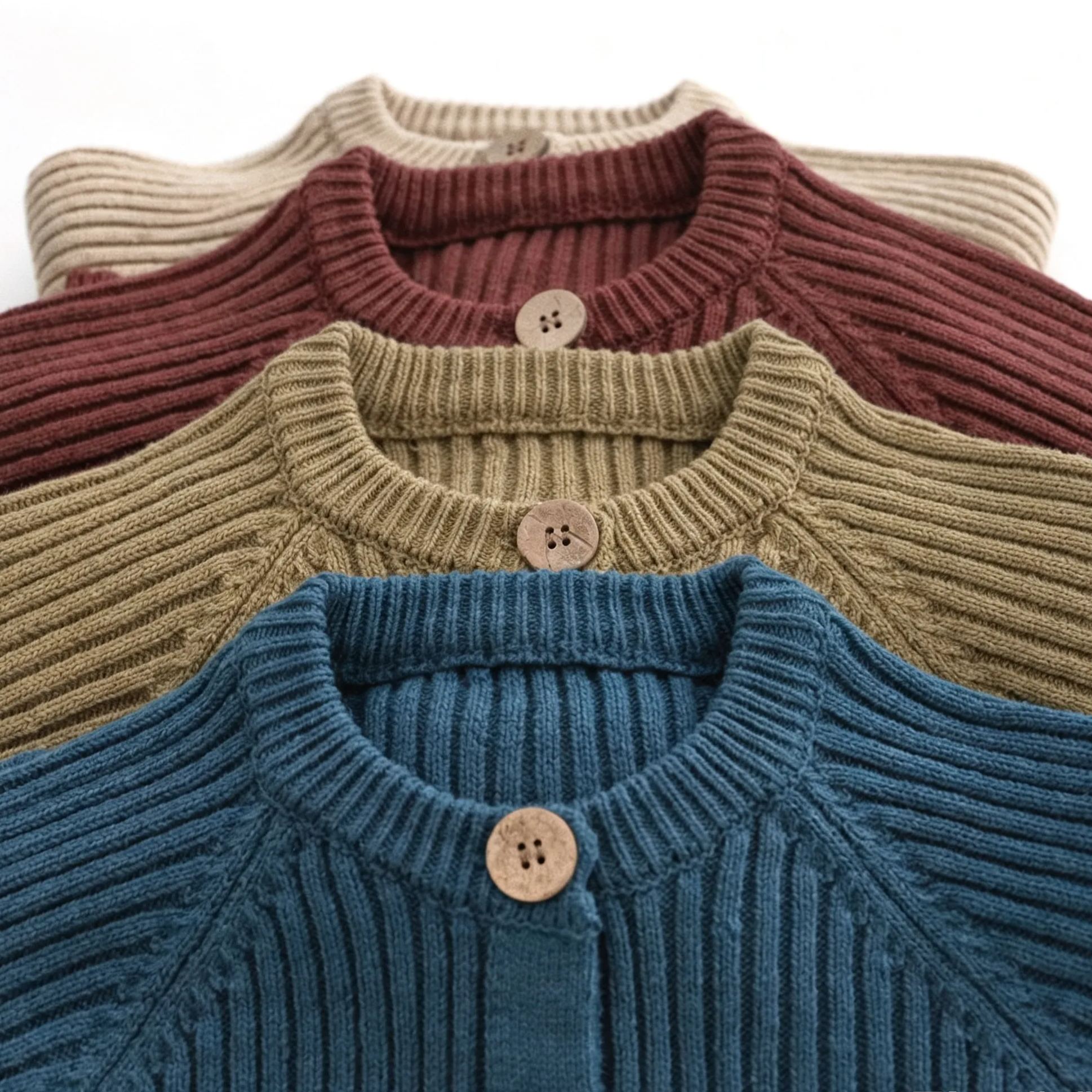 Kids Solid Color Knitting Sweater