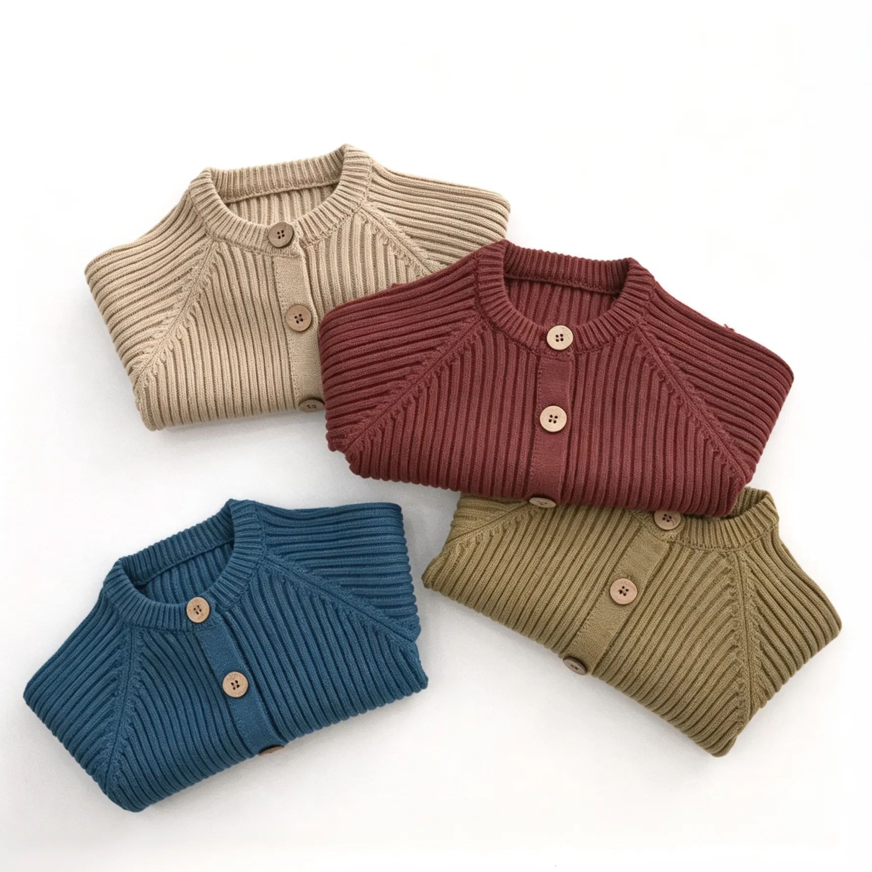 Kids Solid Color Knitting Sweater