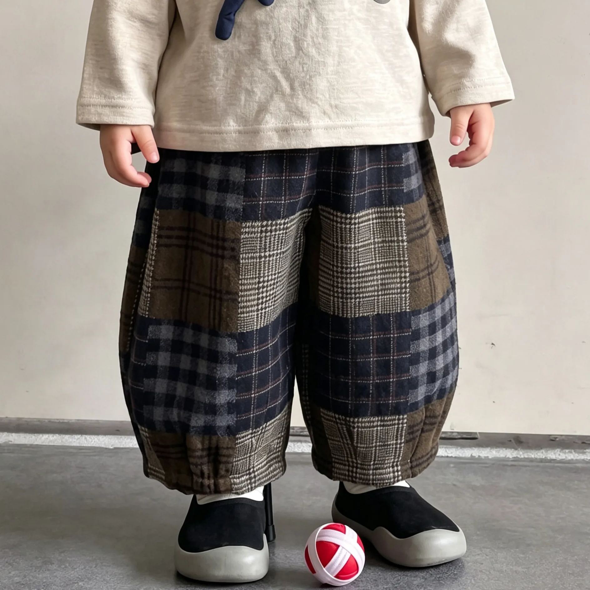 Baby Toddler Retro Plaid Lantern Pants