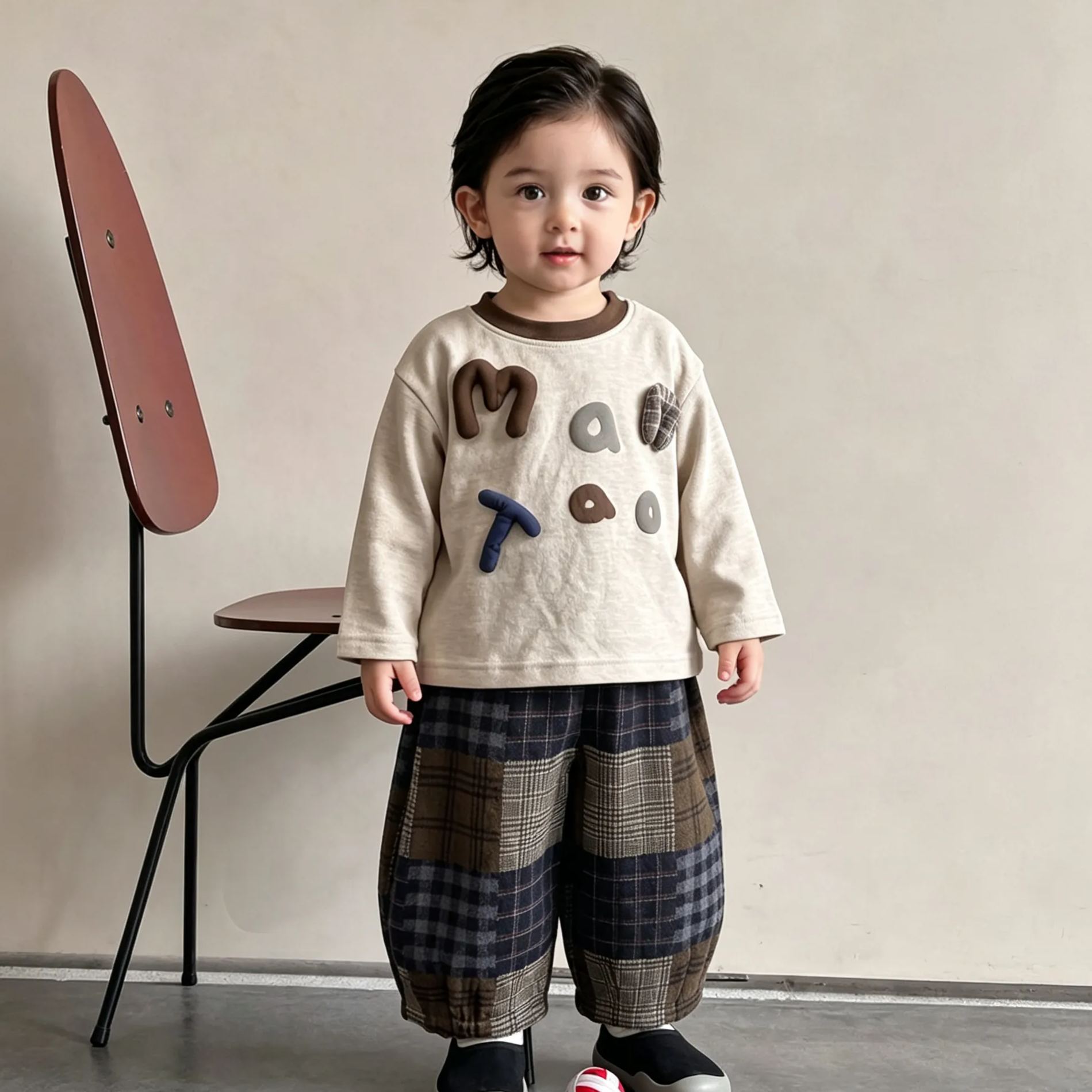 Baby Toddler Retro Plaid Lantern Pants