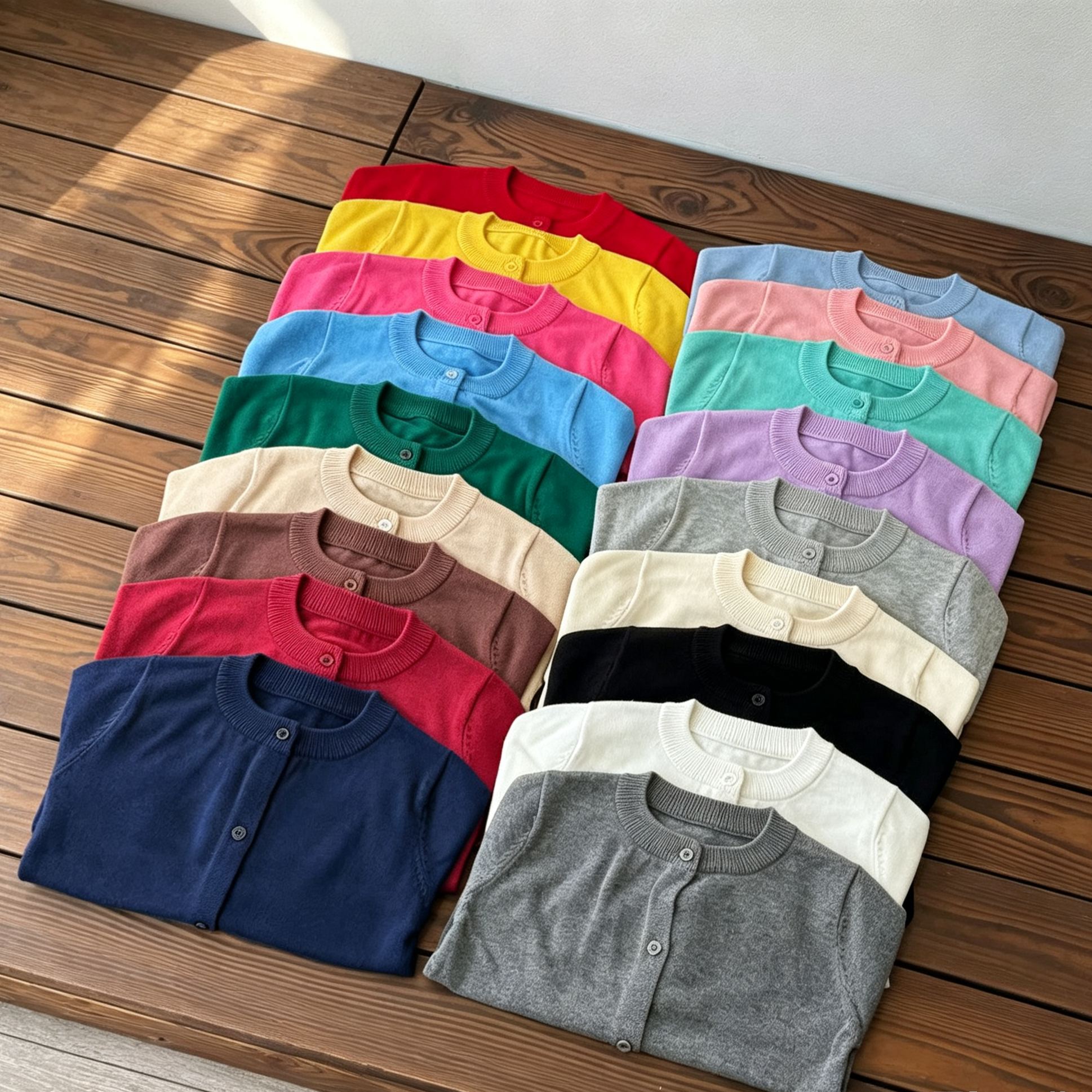 Kids Solid Color Crew Neck Sweater
