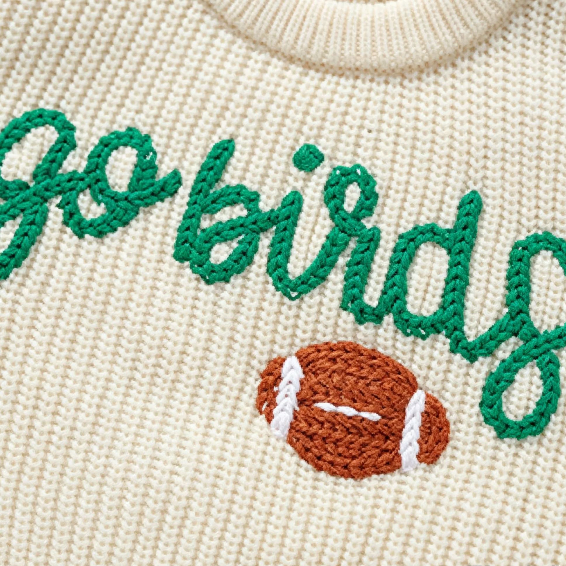 Baby Rugby Letter Embroidery Sweater