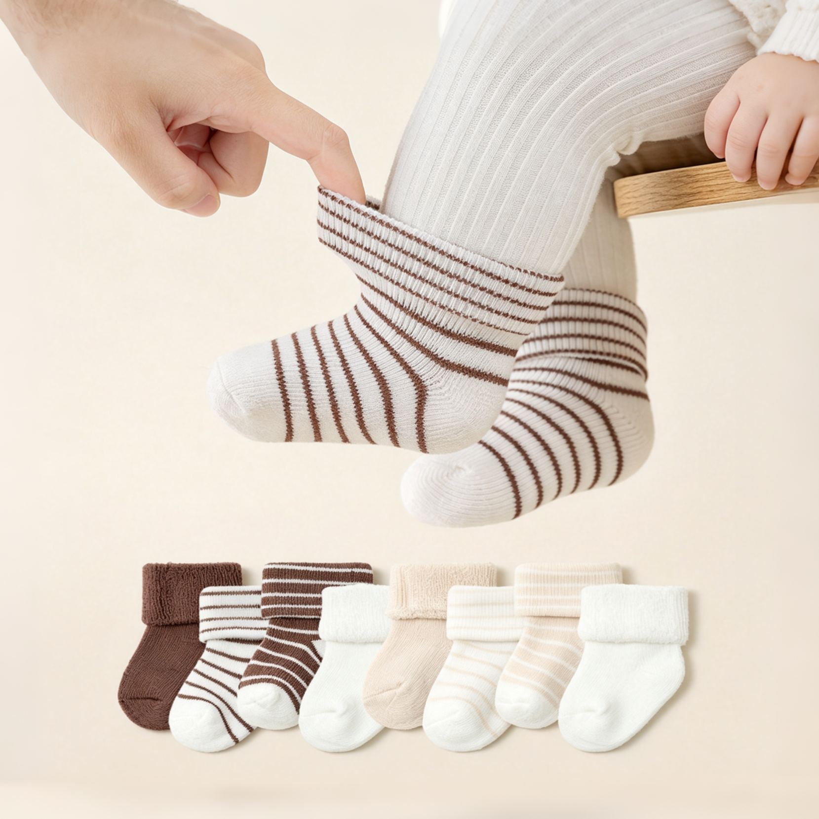 Baby Solid Color Stripe Socks