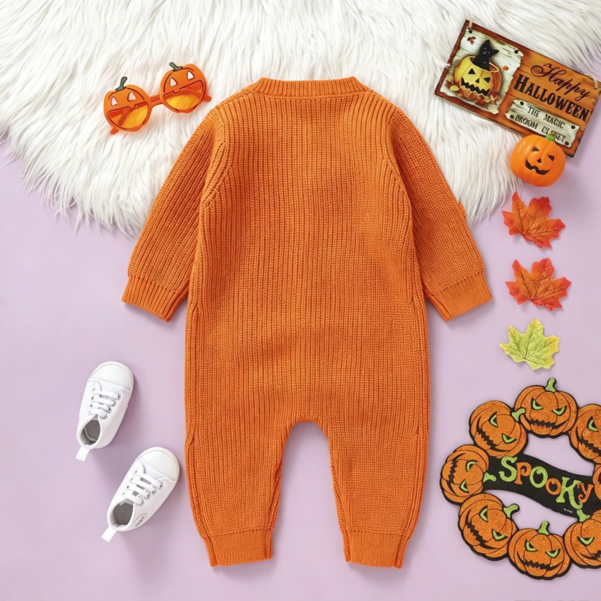 Baby Pumpkin Pattern Romper