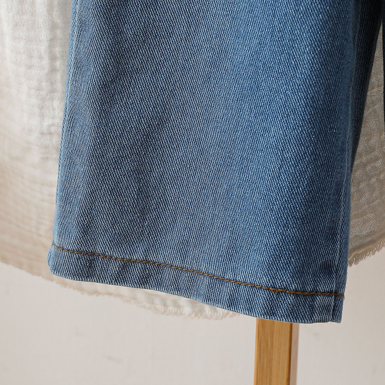 Baby Flower Embroidery Wash Denim 2-piece set
