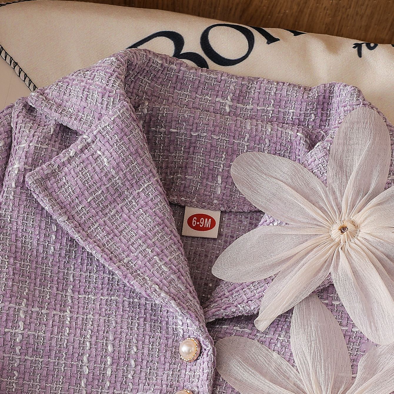Baby Flowers Outerwear and Pleated Skirt 3-Piece Set