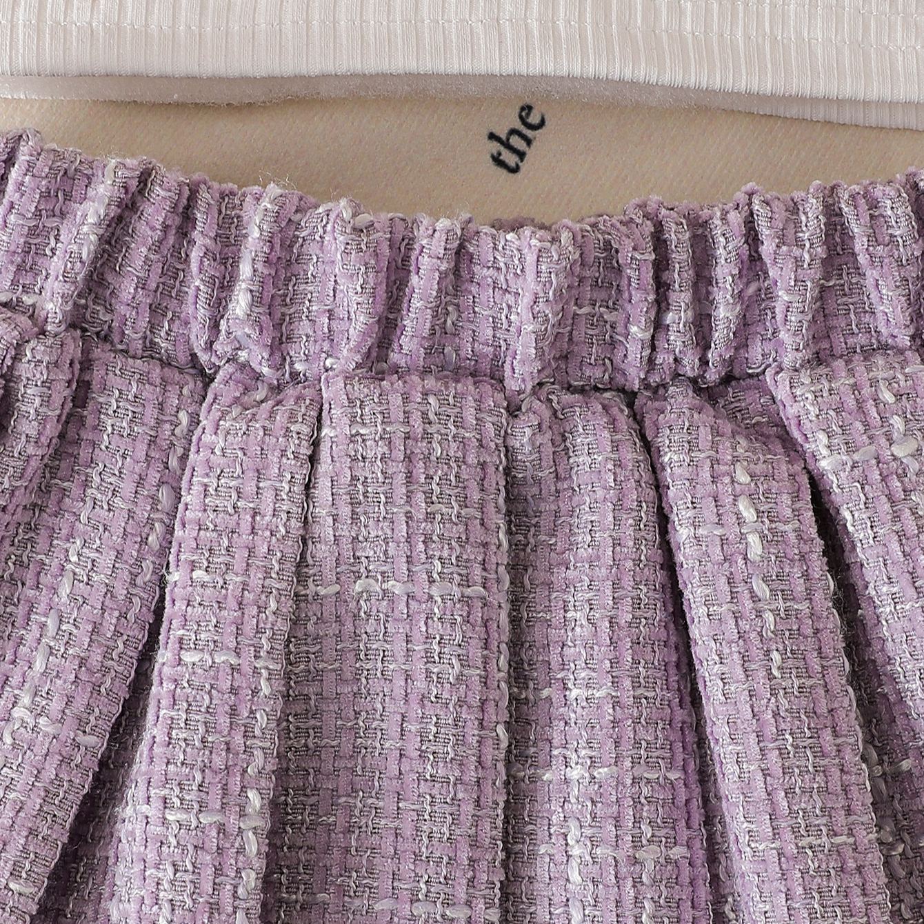 Baby Flowers Outerwear and Pleated Skirt 3-Piece Set