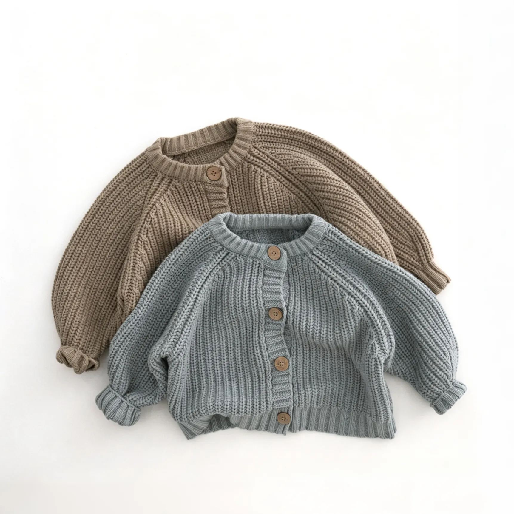 Kids Solid Color Knitting Sweater