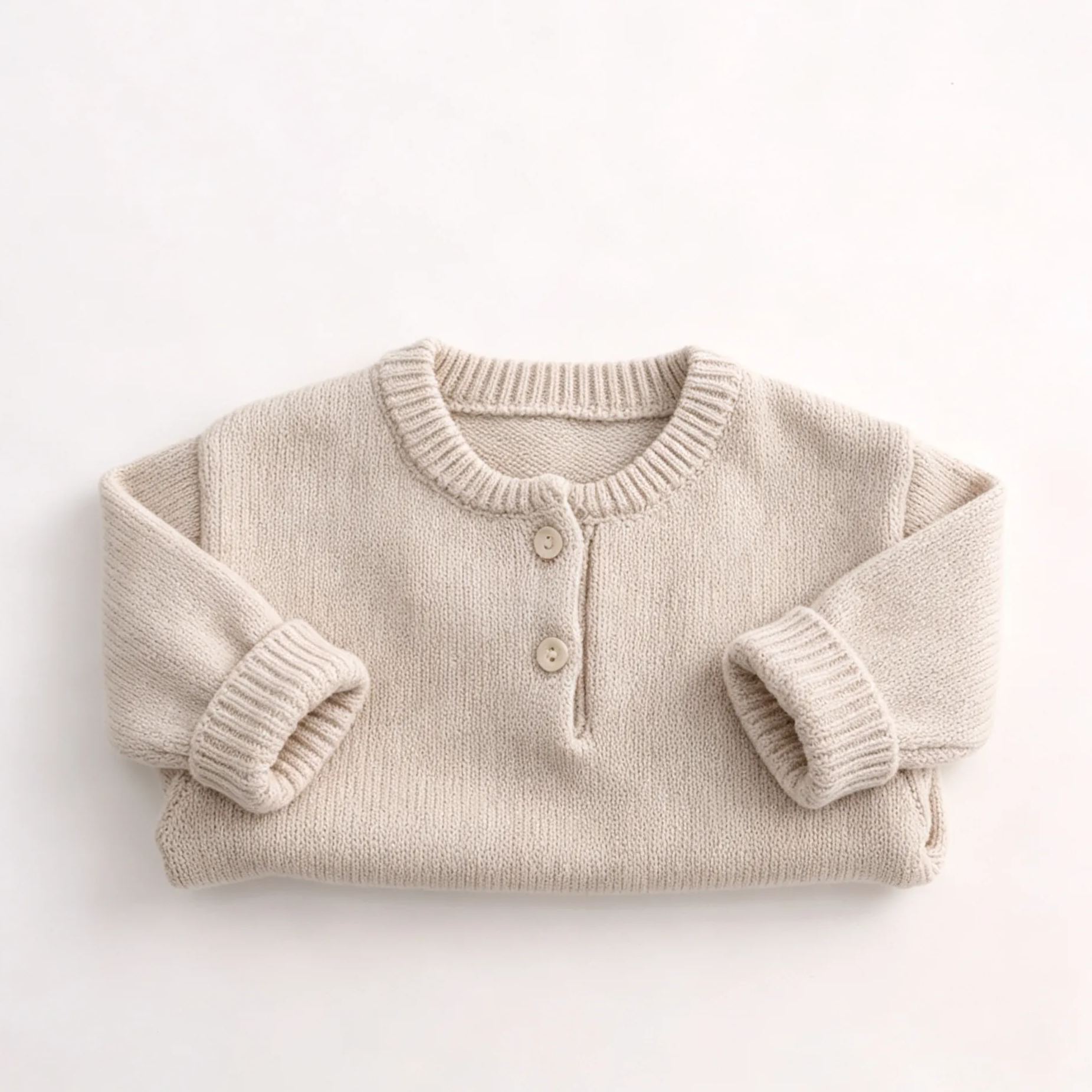 Kids Solid Color Crew Neck Sweater