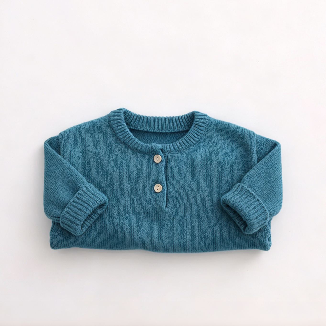 Kids Solid Color Crew Neck Sweater
