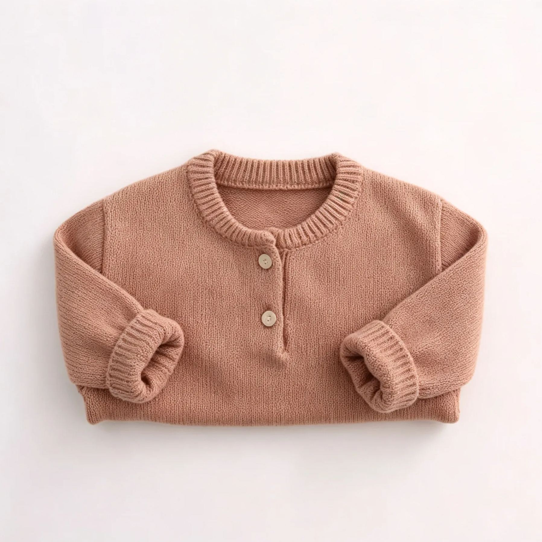 Kids Solid Color Crew Neck Sweater