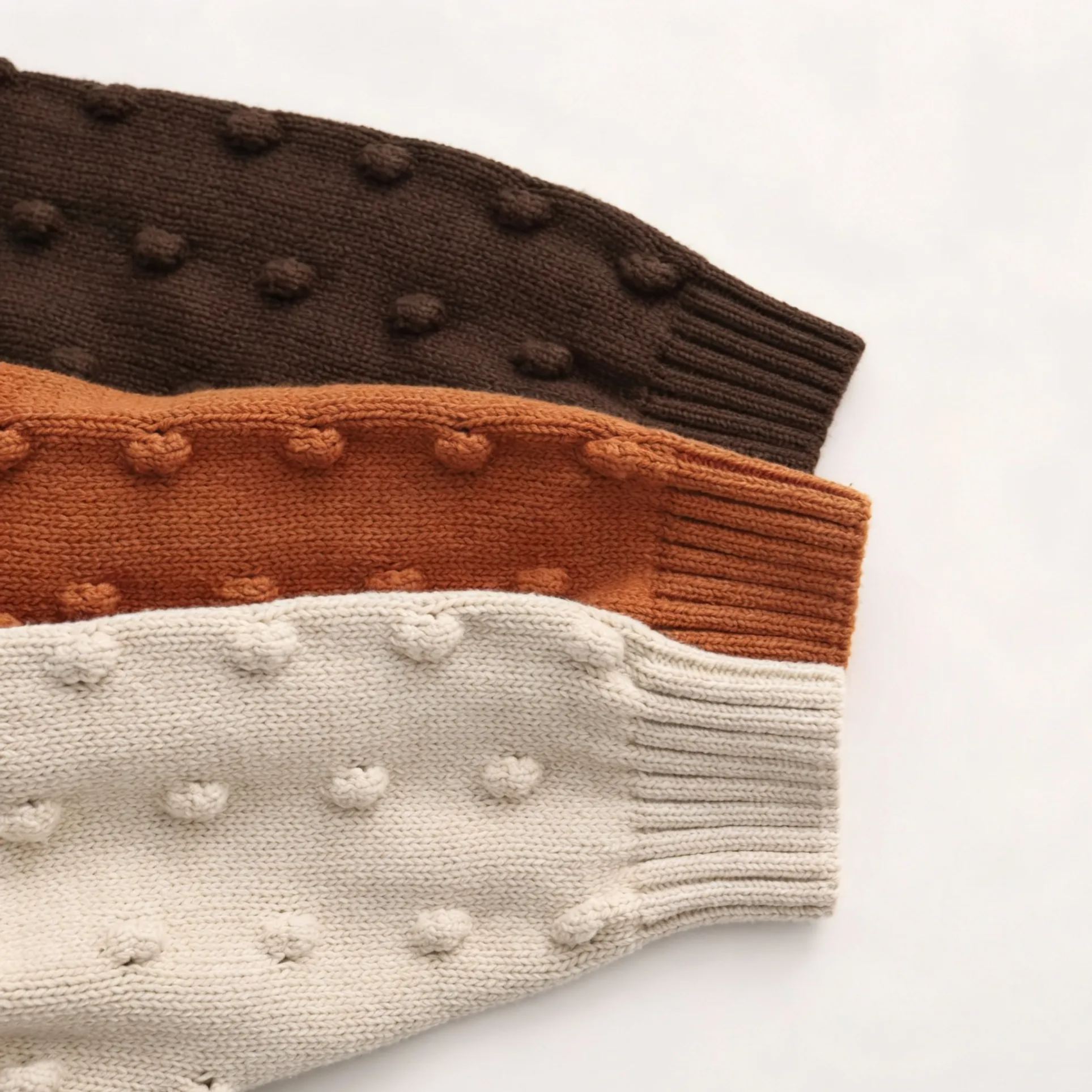 Kids Solid Color Polka Dot Sweater
