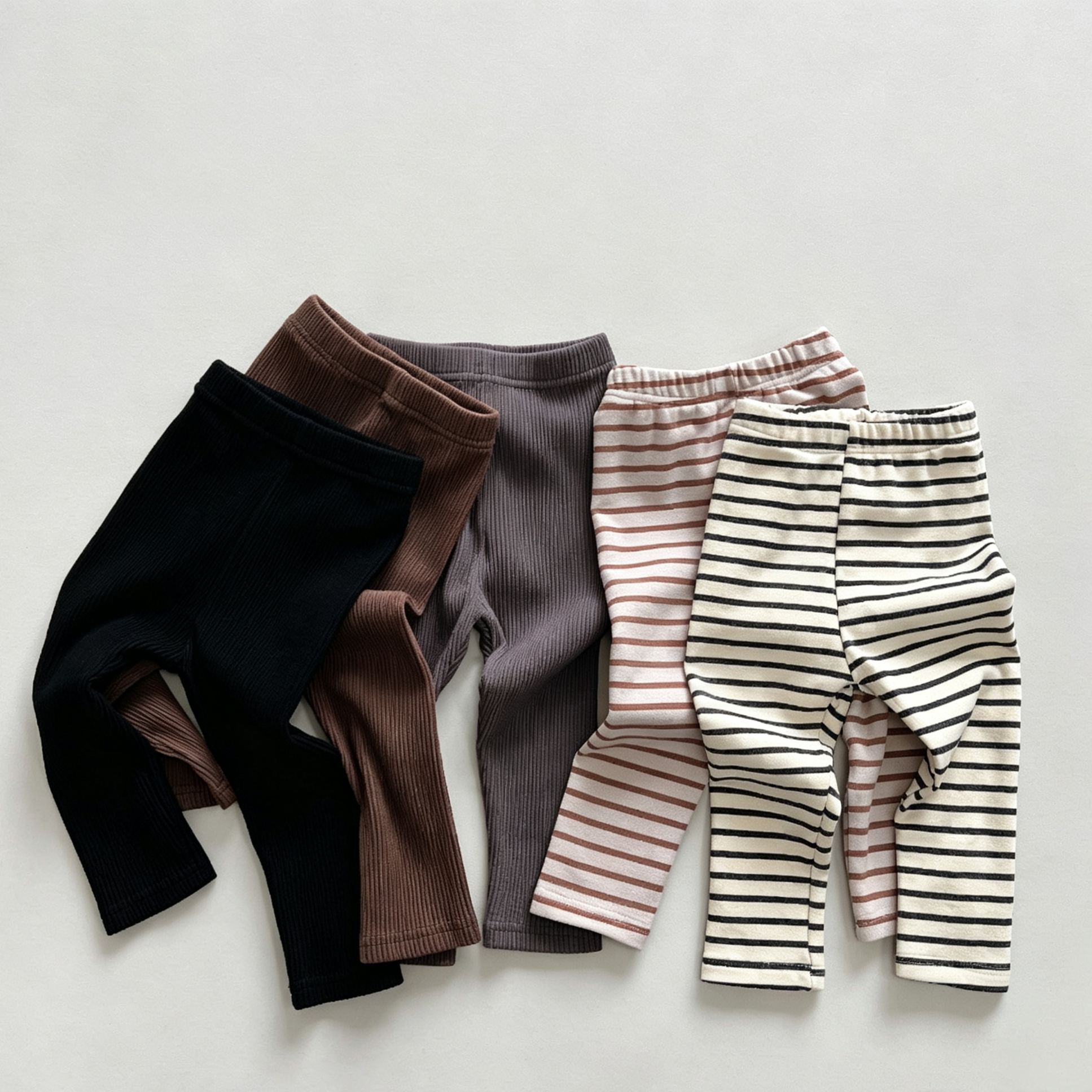 Kids Ribbed Stripes Leggings