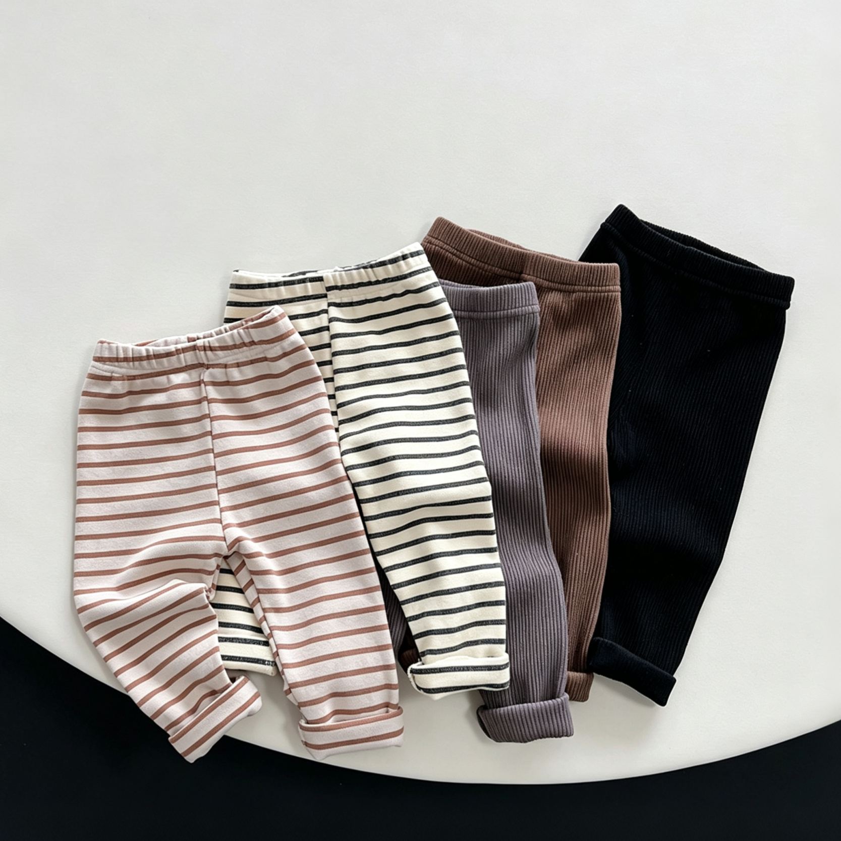 Kids Ribbed Stripes Leggings