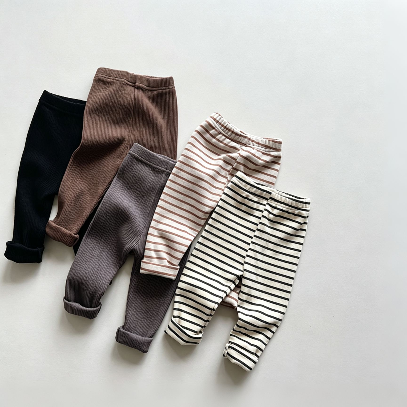 Kids Ribbed Stripes Leggings