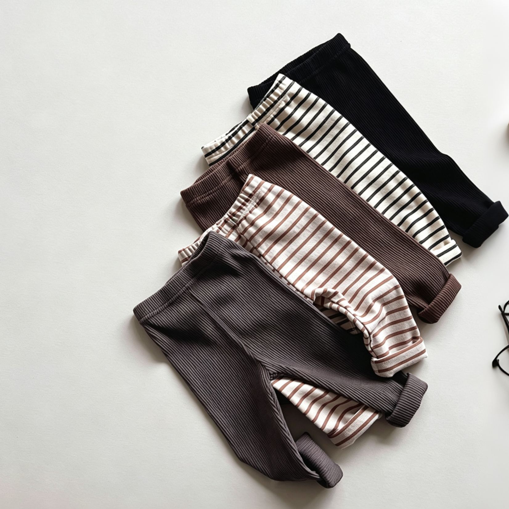 Kids Ribbed Stripes Leggings