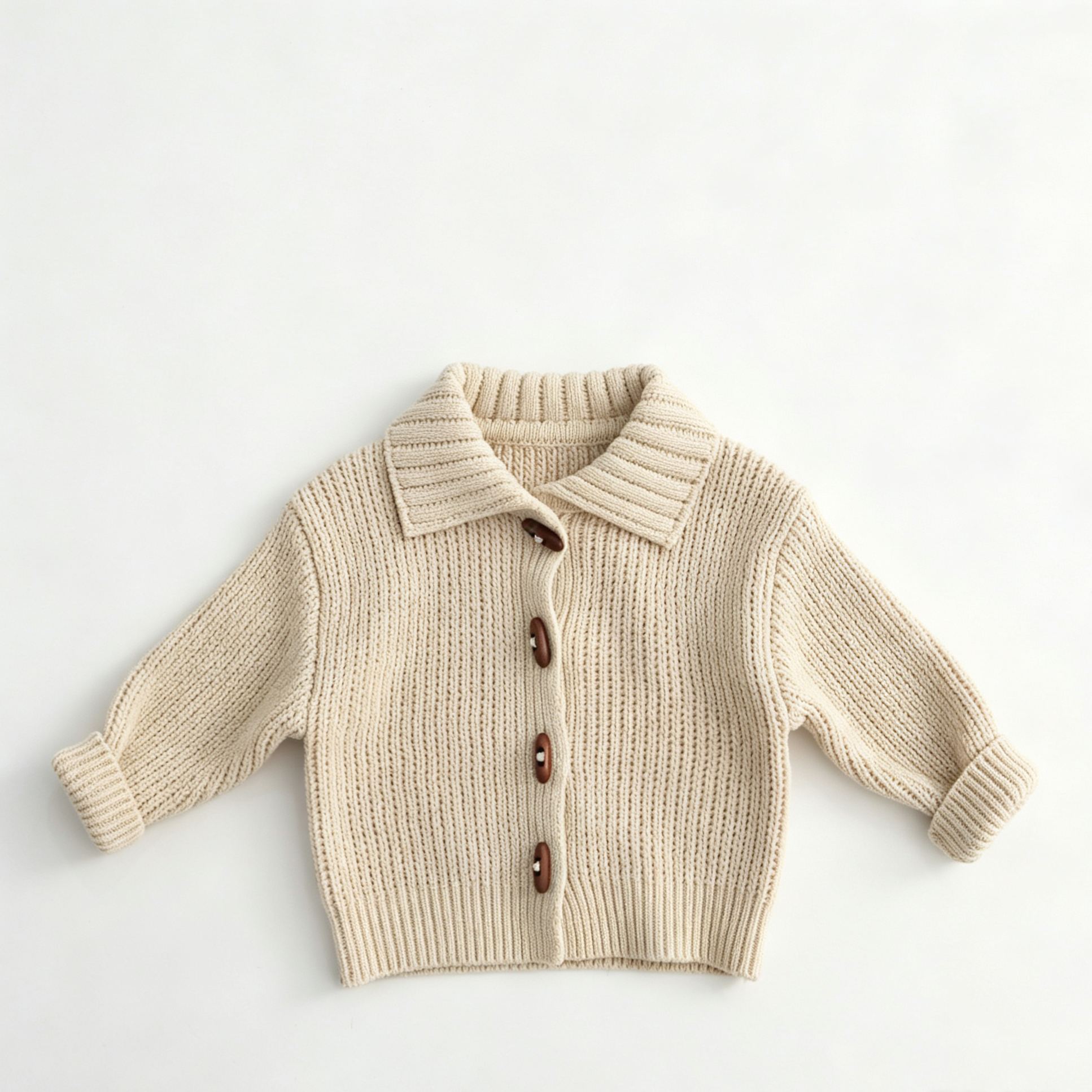 Kids Solid Color Knit Outerwear