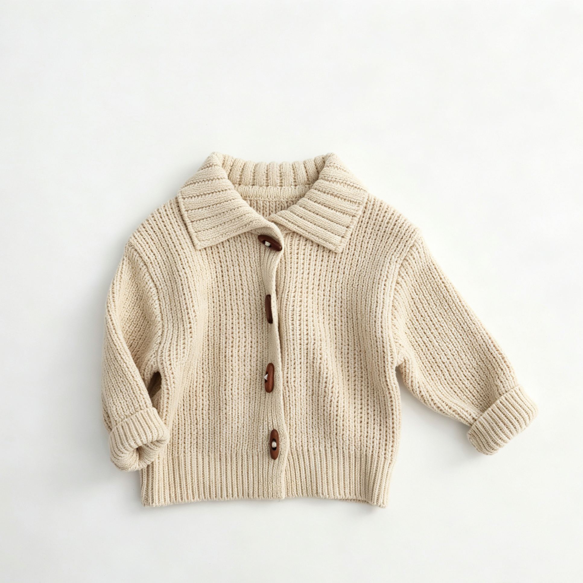 Kids Solid Color Knit Outerwear