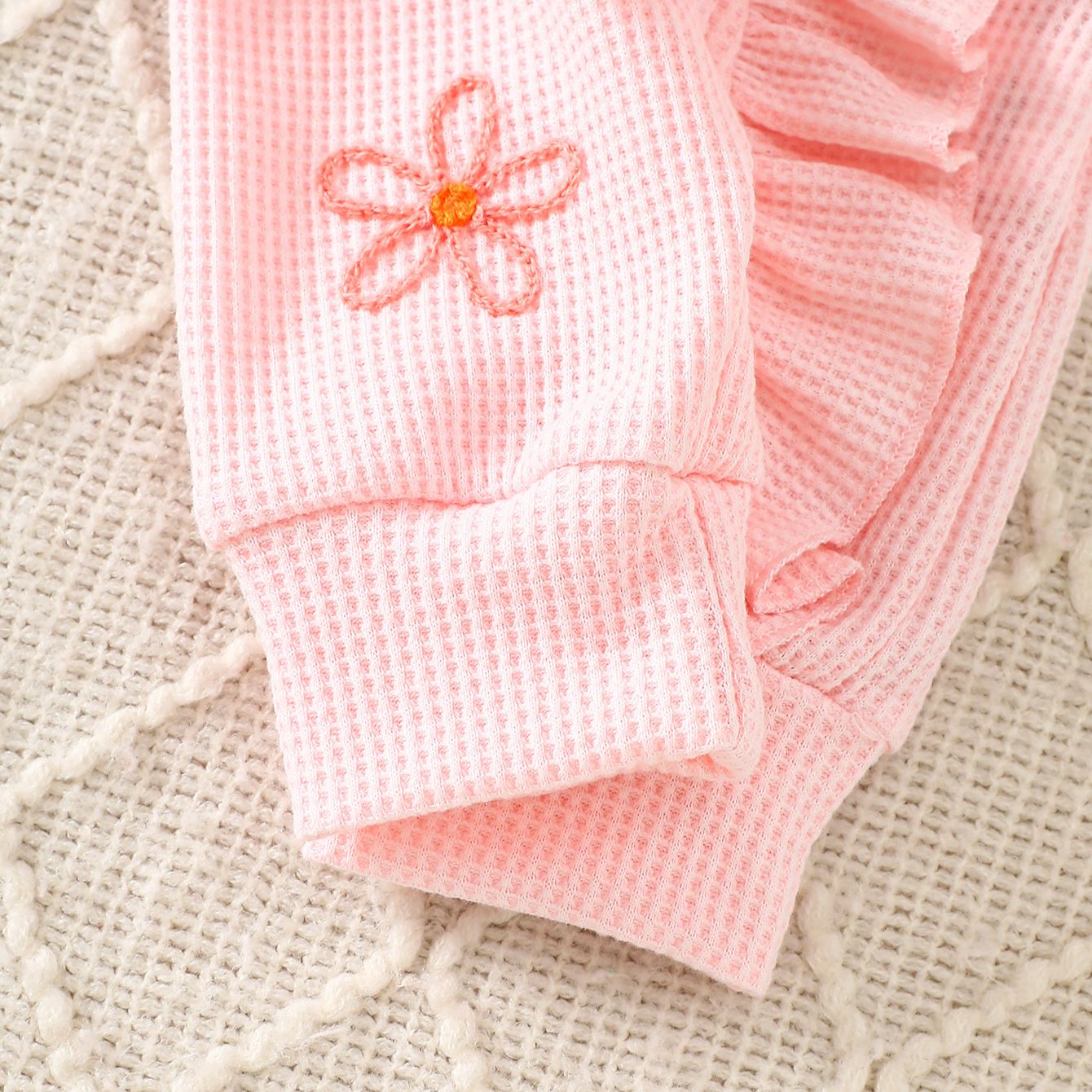 Baby Flowers Lace Romper With Bow Headband