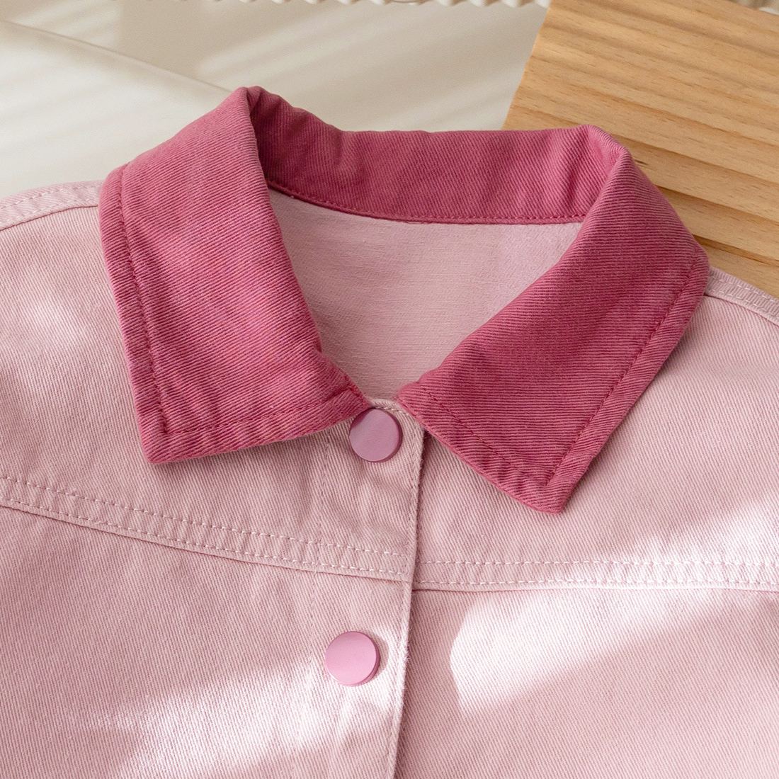 Kids Cat Pocket Lapel Outerwear