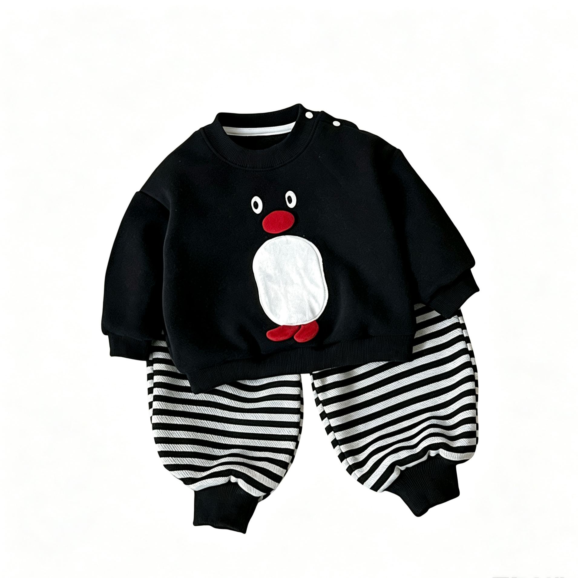 Baby Toddler Penguin Sweatshirt and Stripe Pants Set