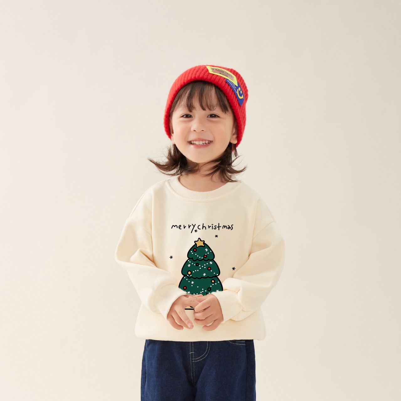 Kids Christmas Tree Fleece-Lined Sweatshir