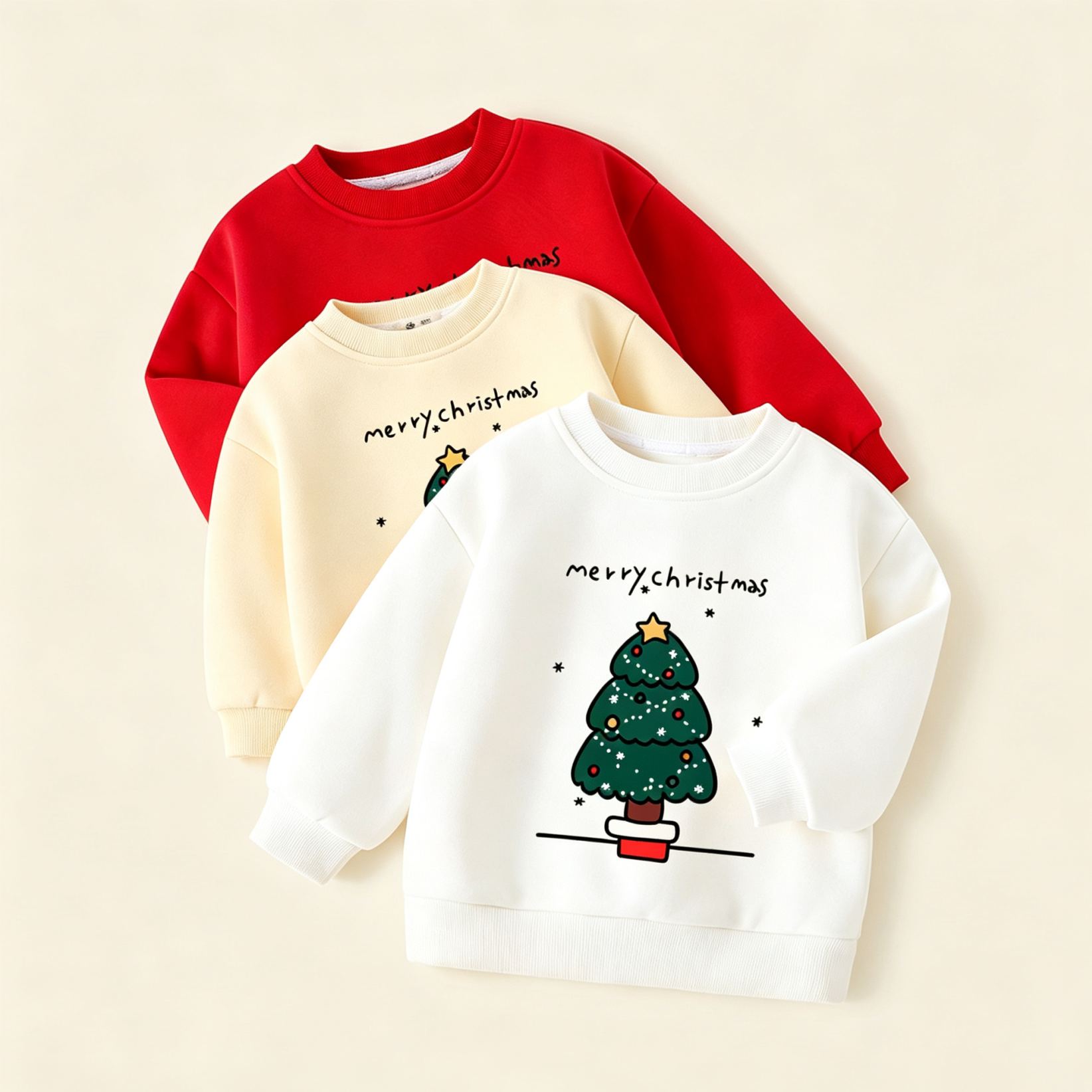Kids Christmas Tree Fleece-Lined Sweatshir