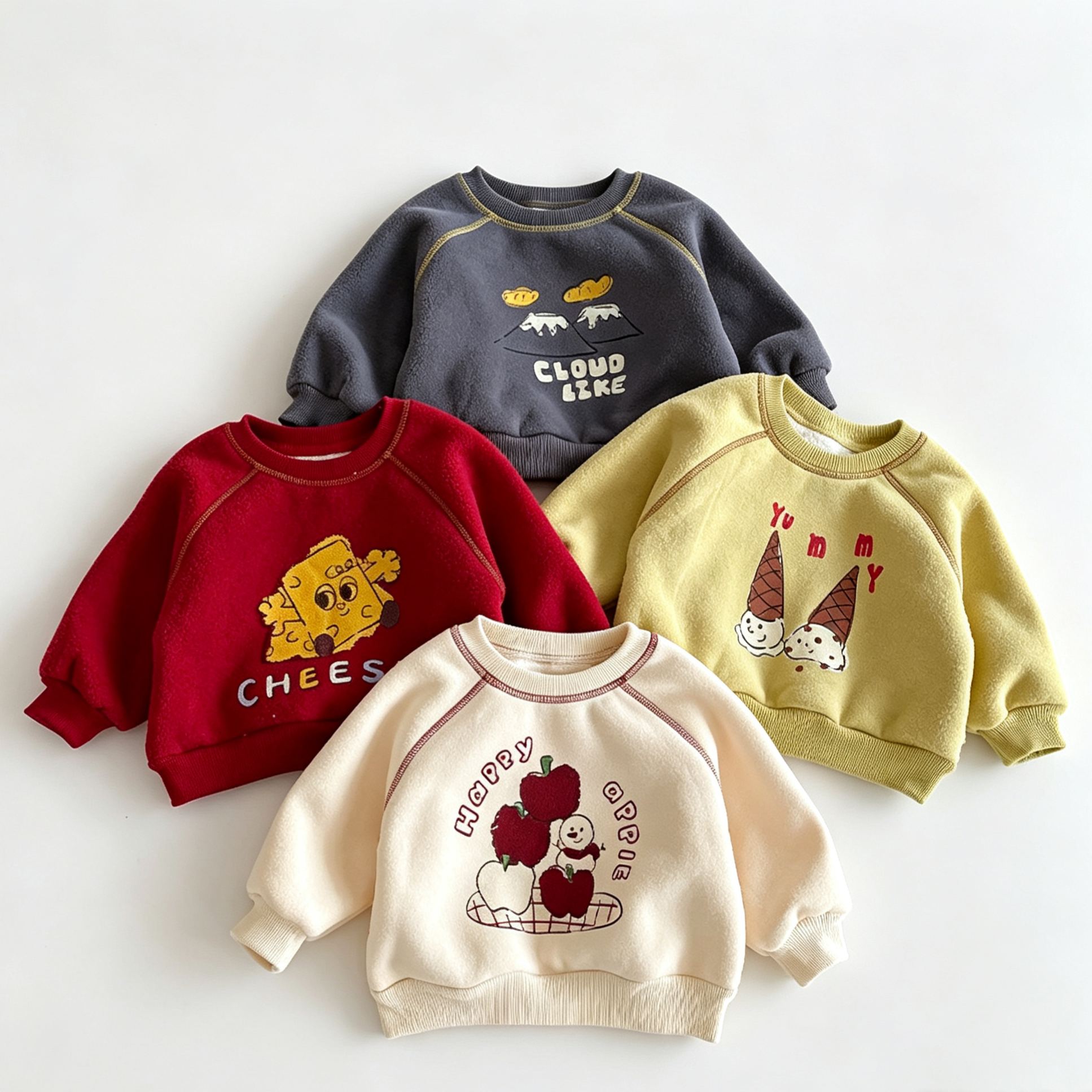Toddler Cartoon Pattern Contrast Color Stitching Sweatshirt