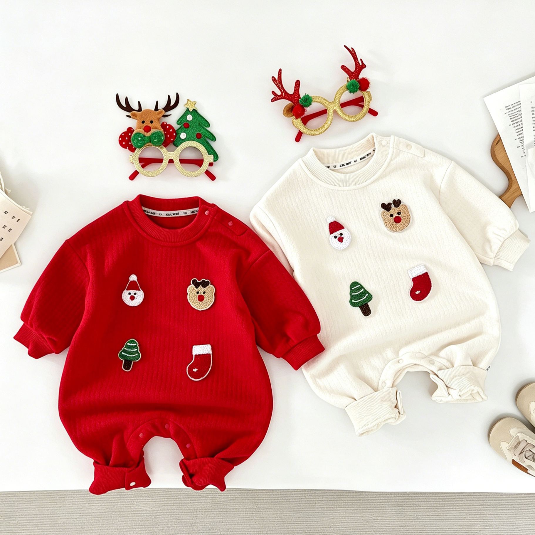 Baby Christmas Crew Neck Romper