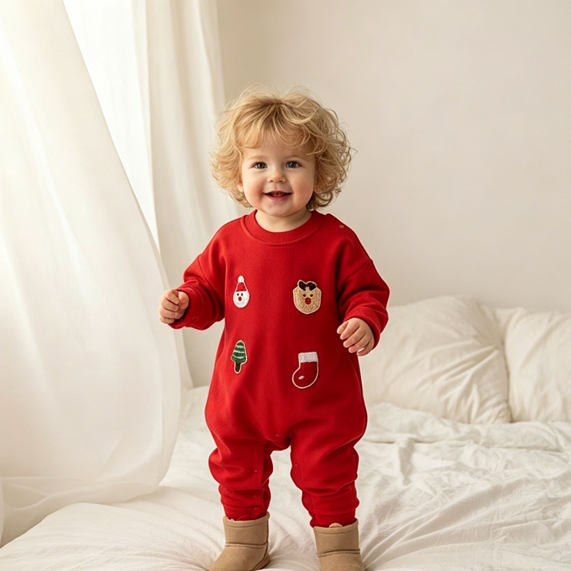 Baby Christmas Crew Neck Romper
