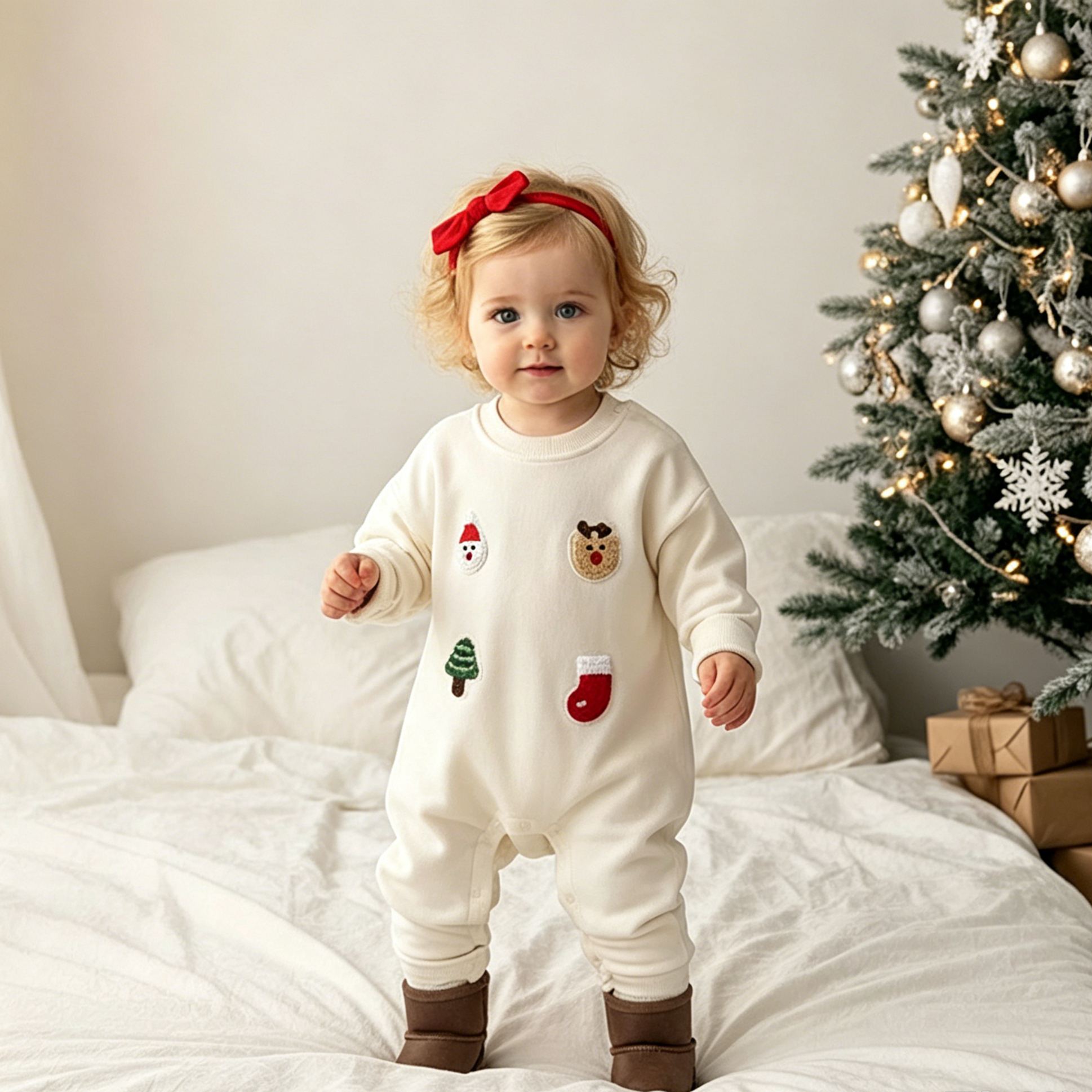 Baby Christmas Crew Neck Romper