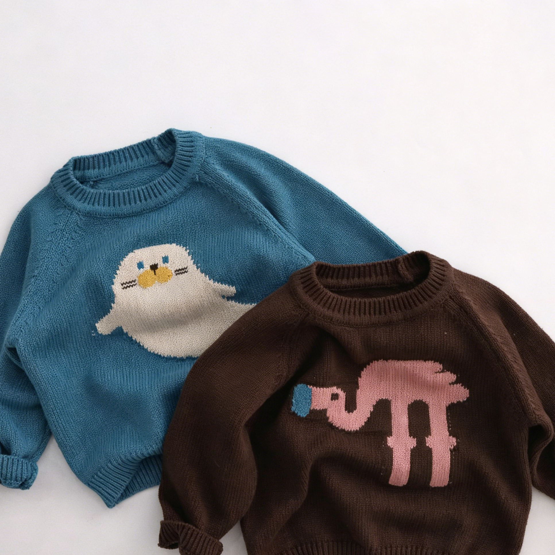 Kids Cartoon Animals Knitted Sweater
